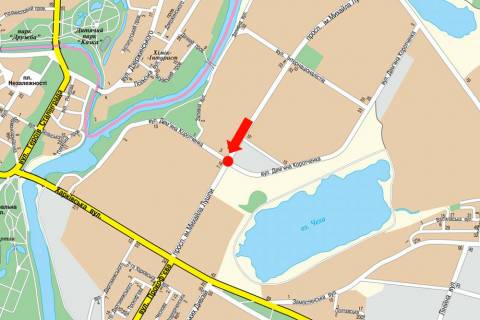 Billboard A in Sumi, 3x6  Luspi av. / Sirka st. (kol. Korotcenka st.), rozdil'nik, bila TRC "Lavina", supermarketiv "Sil'po", "El'dorado", v centr, nizna scheme