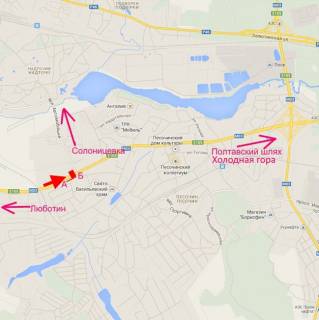 Billboard A in Pisochin, 3x6  Полтавський шлях - с. Пісочин, Автомобільна вул., біля двох АЗС, в центр scheme