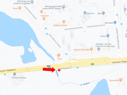 Video Billboard A in Kyiv, 3x6  Berestejs'kij av. (kolis. av. Peremogi) - st. Usakova, navproti, v centr - 475527 scheme