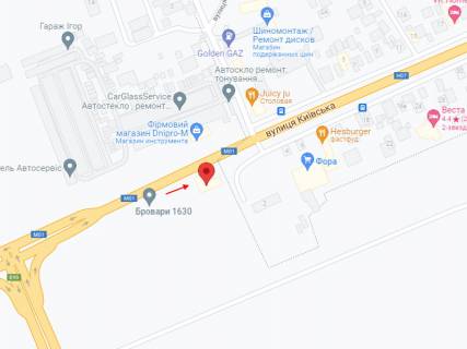 Video Billboard A in Brovary, 1.92x10.24  Kiivs'kaa st., 2, AZS "KLO", prajs za translaciu rolika 10 sek, 1 vihid/2 hvilini, cilodobovo - 440233 scheme