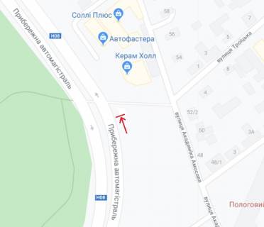 Billboard A in Zaporizhzhya, 6х3  Priberezna avtomagistral' - Troic'ka st. scheme