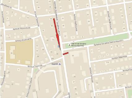 Billboard B in Rivne Grusevs'kogo st., 41 scheme