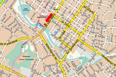 Citylight  in Kropyvnytskyi (Kirovograd), 1.8x1.2  V. Perspektivna st. (kol. Marksa st.), 60, bila magazinu "Fudzi-ekspres" scheme