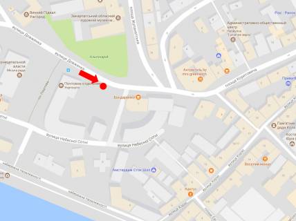 Citylight A in Uzhgorod, 1.8x1.2  Poctovaa pl., v bik Koratovica pl., zupinka scheme