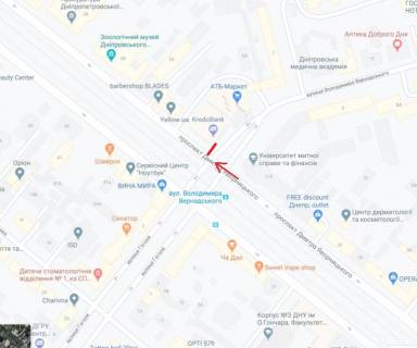 Scrolller, Scroll A in Dnipro (Dnipropetrovsk), 3.14х2.32  prosp. Dmitra Avornic'kogo - st. Volodimira Vernads'kogo, za perehrestam, ruh vniz - 282097 scheme