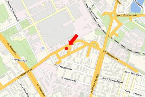 Billboard B in Kremenchuk, 3x6  Pugacova st., 25-27 scheme