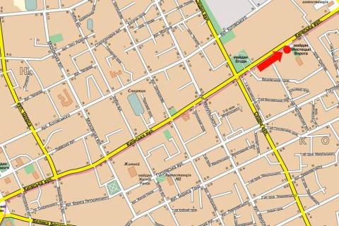 Citylight A in Zhytomyr, 1.8x1.2  Kiivs'ka st., 102, navproti TRC "Global", supermarketiv "Fokstrot", "El'dorado", "Comfy", "Karavan", na svitlofori scheme