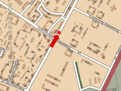 Prismatron, Prism  in Odessa, 3x6  Palia st. (kol. Dnipropetrovs'ka doroga), 100 / Zabolotnogo st., rozdil'nik, bila supermarketiv "El'dorado", "Sil'po", z centru, prava - 447669 scheme