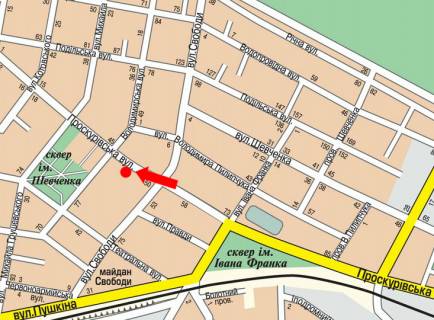 Citylight B in Khmelnitsky, 1.8x1.2  Proskurivs'ka st., 46, bila CUMu, lal'kovogo teatru scheme