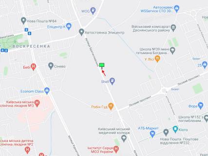 Prismatron, Prism A in Kyiv Bratislavs'ka st., 150 m za AZS "Shell", v storonu Troesins'kogo rinku - 384210 scheme