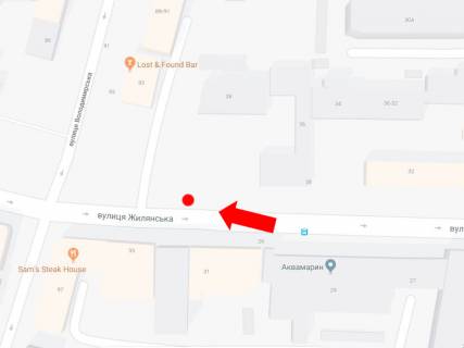 Citylight  in Kyiv, 1.8x1.2  Zilans'ka st., 38 / st. Volodimirs'ka, v storonu pl. Peremogi scheme