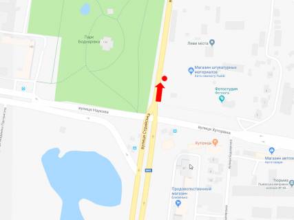 Citylight  in Lviv, 1.8x1.2  Strijs'ka st. / st. Hutorivka, (zupinka "Strijs'ka - Naukova"), v centr scheme