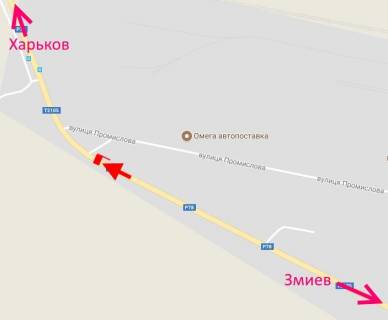 Billboard A in Vasishcheva, 3x6  с. Васищеве, Промислова вул., біля Омега, в'їзд в місто scheme