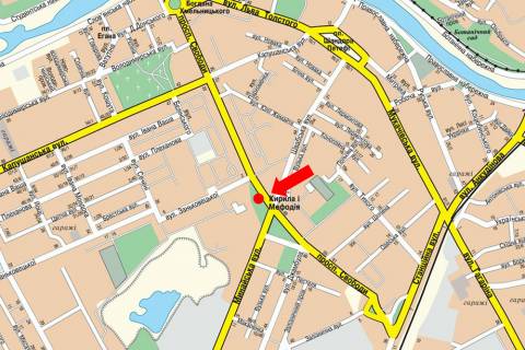 Prismatron, Prism A in Uzhgorod, 3x6  Kirila i Mefodia pl., bila univermagu "Ukraina" - 20457 scheme