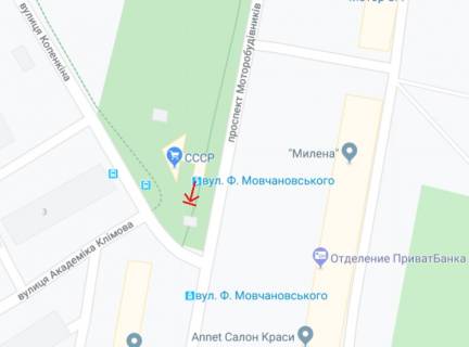 Billboard A in Zaporizhzhya, 6х3  Motorobudivnikiv prosp. - Kopenkina st. scheme