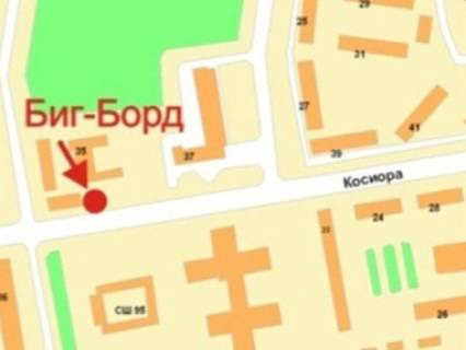 Billboard B in Krivy Rig, 3x6  Sobornosti (kol. Kosiora) st., 35a - Mistec'ka (kol. Zemlacki) st., u bik kil'ca Sobornosti (kol. Kosiora st.) scheme