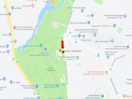 Billboard A in Kyiv, 3x6  Zmacenka st., 7, v storonu Vizvoliteliv av. scheme