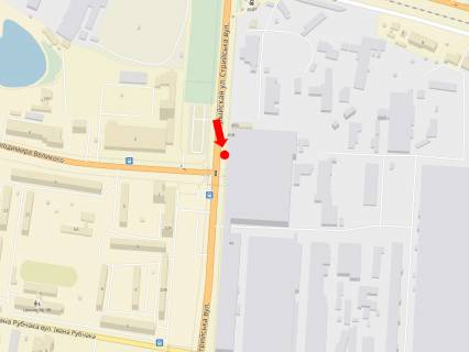 Citylight B in Lviv, 1.8x1.2  Strijs'ka st., 45 / Volodimira Velikogo st., z centru scheme