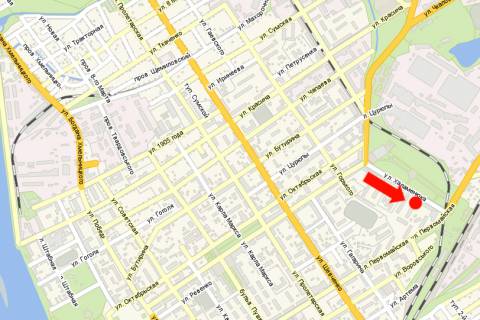 Citylight A in Kremenchuk, 1.8x1.2  Halamenuka st., 6, bila "KijAvia", gotelu "Dniprovs'ki zori" scheme