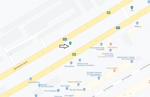 Backlight A in Dnipro (Dnipropetrovsk), 8х4  Donec'ke sose, rozpodil'ca smuga, v rajoni bud. No124, ruh u bik vi'izdu z mista scheme