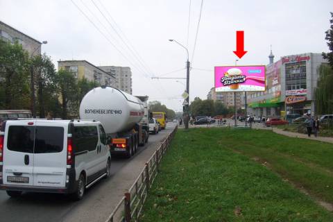 Billboard A in Ternopil, 3x6  15-go Kvitna st. / Bojcukiv st., bila TC "Raj Centr", supermarketu "Sil'po", v centr Photo 1