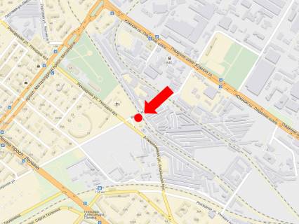 Billboard B in Zaporizhzhya, 3x6  Verhna st. / Rekordna st., bila z/d pereizdu, v bik Sobornogo av. (kol. Lenina av.) scheme