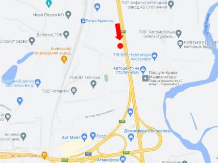 Billboard A in Kyiv, 3x6  Stolicne sose - Novopirogovs'ka st., do pisohodnogo mostu scheme