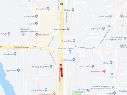 Backlight A in Kyiv, 3x6  Bogatirs'ka st., 5 - st. Polarna, 200 m do svitlofora, rozdil'nik, v storonu supermarketiv "Epicentr", "Sil'po", z centru scheme