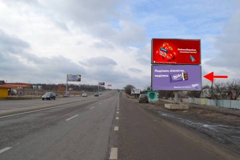 Billboard A in Pisochin, 3x6  Полтавський шлях - с. Пісочин, Автомобільна вул., навпроти двох АЗС, з центру Photo 1