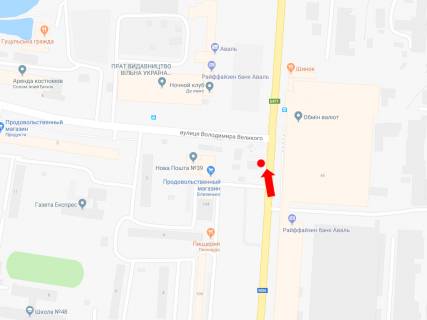 Citylight  in Lviv, 1.8x1.2  Strijs'ka st., 104 / st. Velikogo V., (zupinka "Avtobusnij zavod"), v centr scheme