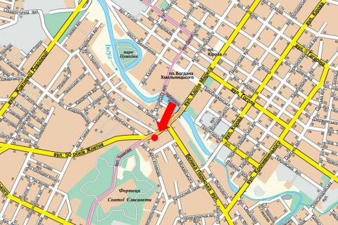 Citylight  in Kropyvnytskyi (Kirovograd), 1.8x1.2  Soborna st. (kol. 50-ricca Zovtna st.), 80, navproti scheme