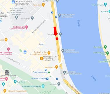 Video Billboard A in Kyiv, 1.8x1.2  Naberezno-Hresatic'ka st., 11, na r/p, (2-2), u bik st.m. "Postova plosa" - 483861 scheme