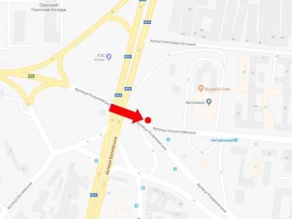 Billboard B in Odessa, 3x6  Rozumovs'ka st. / Kolontaivs'ka st., bila Central'nogo avtovokzalu, v centr scheme