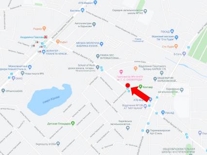 Billboard  in Kharkiv, 3x6  Stusa st. 21 - st. Sahalins'ka, v storonu st. Ak. Pavlova scheme