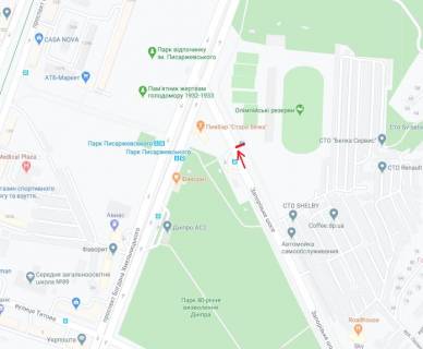 Billboard A in Dnipro (Dnipropetrovsk), 6х3  Zaporiz'ke sose, v rajoni perehresta z prosp. Bogdana Hmel'nic'kogo, na svitlofori scheme