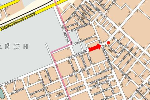 Billboard A in Kherson, 3x6  Kulika st. / Ingul's'kij av. (flazok) scheme