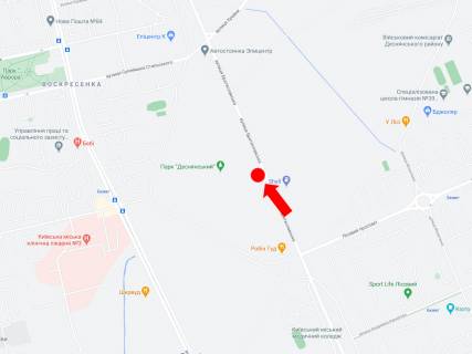 Billboard B in Kyiv, 3x6  Bratislavs'ka st., bila AZS Glusco, v storonu supermarketu "Epicentr", av. Suhevica scheme