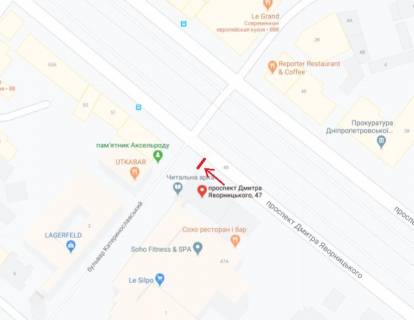 Citylight  in Dnipro (Dnipropetrovsk) Avornic'kogo av.  (kolis. Marksa av.), 47 scheme