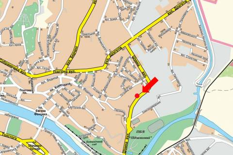 Billboard A in Uzhgorod, 3x6  Sumna st., v bik vokzalu scheme