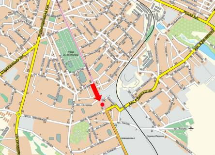 Citylight A in Chernivtsi, 1.8x1.2  Golovna st., 124, bila fabriki "Impul's", z centru scheme