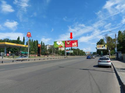 Billboard A in Odessa, 3x6  Balkivs'ka st. 54 / Grusevs'kogo st., rozdil'nik, vid mostu, AZS "Katral" v centr, prava Photo 1