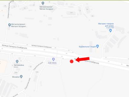 Billboard  in Kyiv, 3x6  Saperno-Slobids'ka st., bila AZS WOG, v storonu Demiivs'koi pl. (kolis. Moskovs'ka pl.) scheme