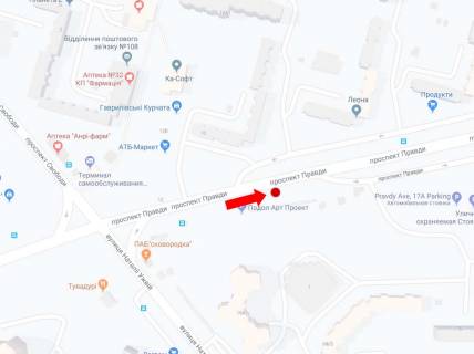 Prismatron, Prism A in Kyiv, 3x6  Pravdi av., 19a, v storonu restoranu McDonald's, st. Visgorods'koi - 326121 scheme