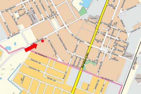 Billboard A in Uzhgorod, 3x6  8 Berezna st. / Svobodi st., bila Biznes-centru scheme