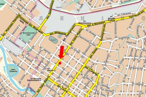 Citylight  in Kropyvnytskyi (Kirovograd), 1.8x1.2  V. Perspektivna st. (kol. Marksa st.), bila magazinu "Allo", kinoteatru "Zoranij" scheme