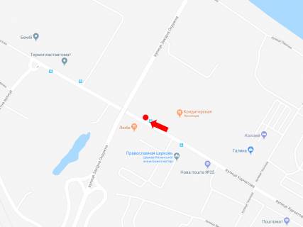 Billboard A in Khmelnitsky, 3x6  Kurcatova st., 10, bila zavodu <<Niva>>, z centru scheme