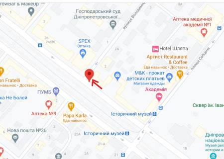 Citylight A in Dnipro (Dnipropetrovsk), 1.2х1.8  prosp. Dmitra Avornic'kogo - st. Volodimira Vinnicenka scheme