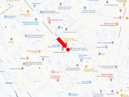 Citylight B in Kyiv, 1.8x1.2  Saksagans'kogo st., 64 - st. Pan'kivs'ka, na svitlofori, do centru scheme