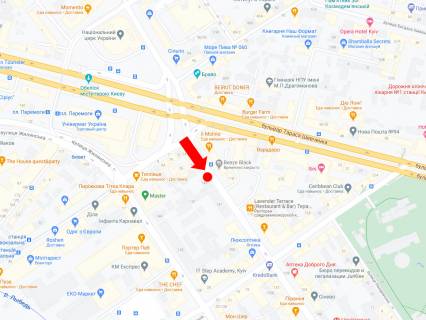 Citylight B in Kyiv, 1.8x1.2  Saksagans'kogo st. 143, v storonu st. Petluri scheme