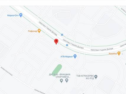Video Billboard A in Horishni Plavni (Komsomolsk) Geroev Dnepra av., 43, apteka "Med Servis", NoH037, prajs za rolik 10 sek 1 vihod/5 minut, s 8:00-22:00. Rascet dla drugih parametrov translacii utocnajte u menedzera. - 301392 scheme